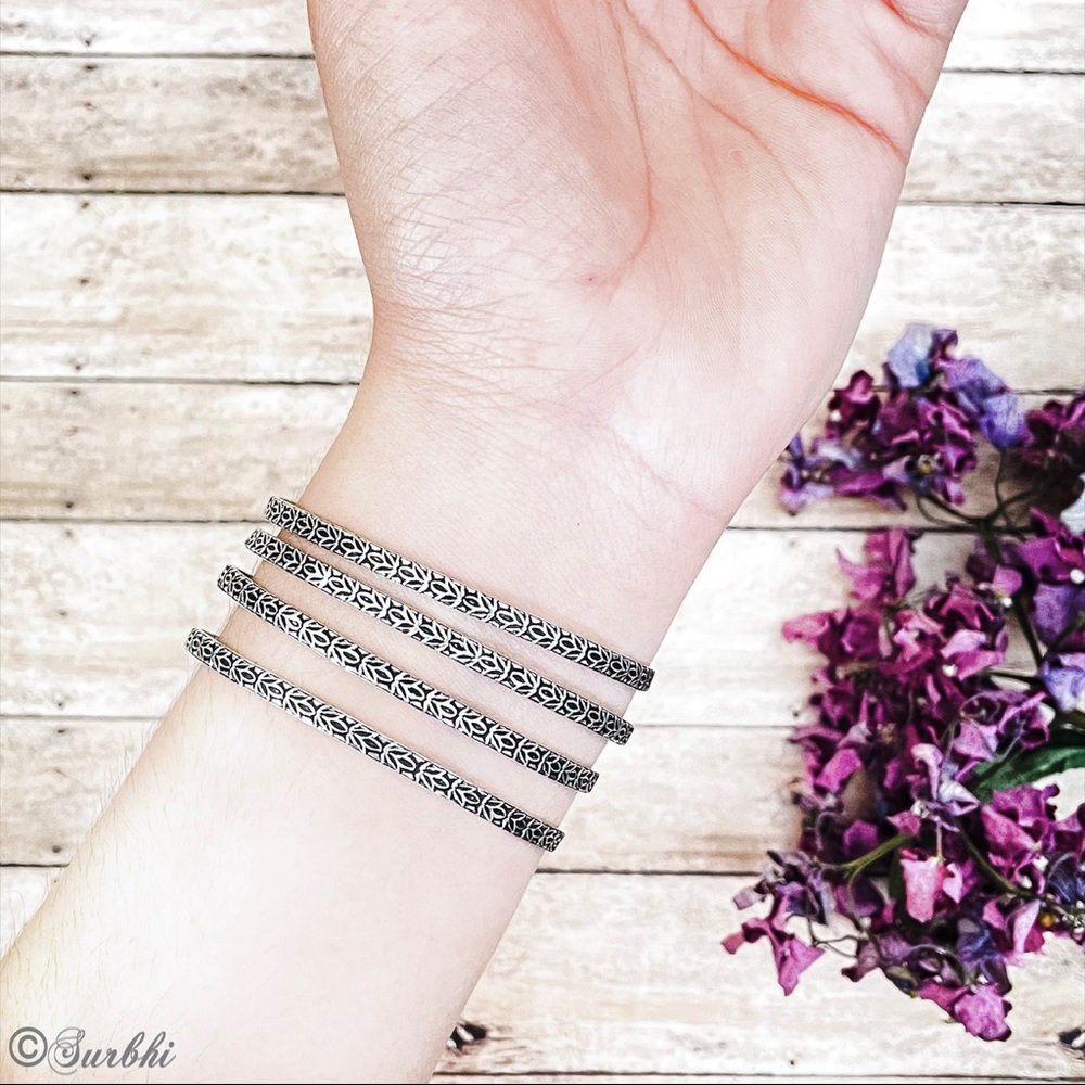 Indian tribal silver bangles, 925 solver